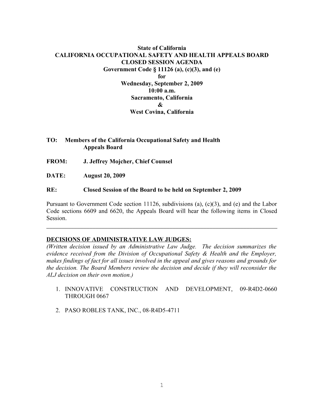 California Occupational Safety & Health Appeals Board s10