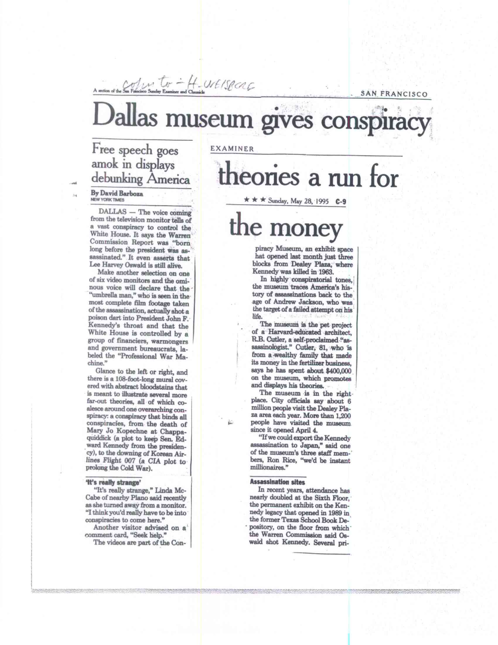 Dallas Museum Gives Conspiracy the Money Theories a Run