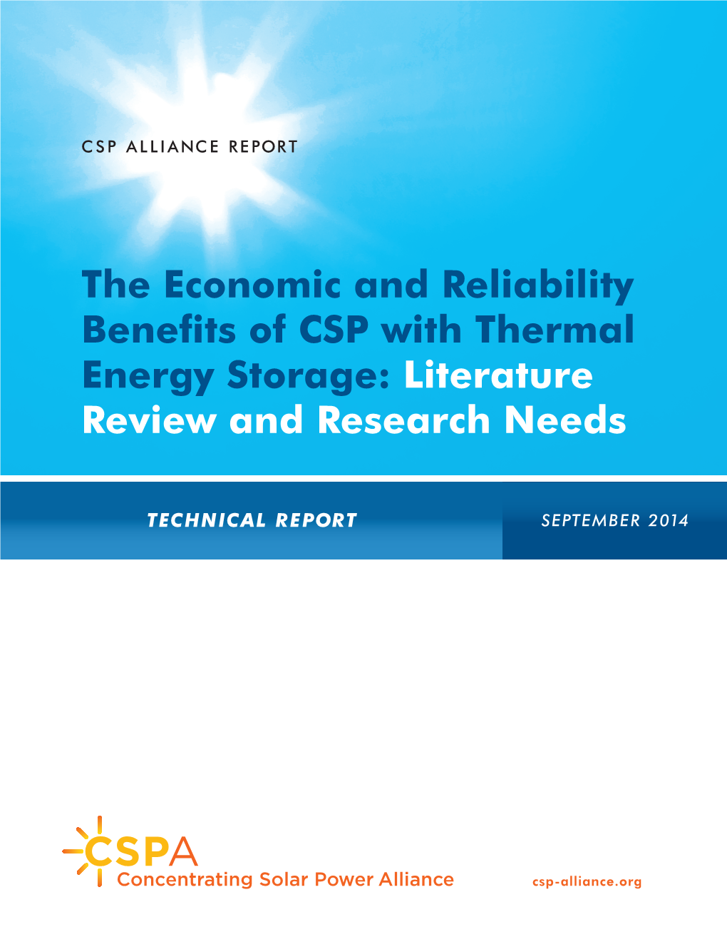 The Economic and Reliability Benefits of CSP with Thermal Energy Storage: Literature Review and Research Needs
