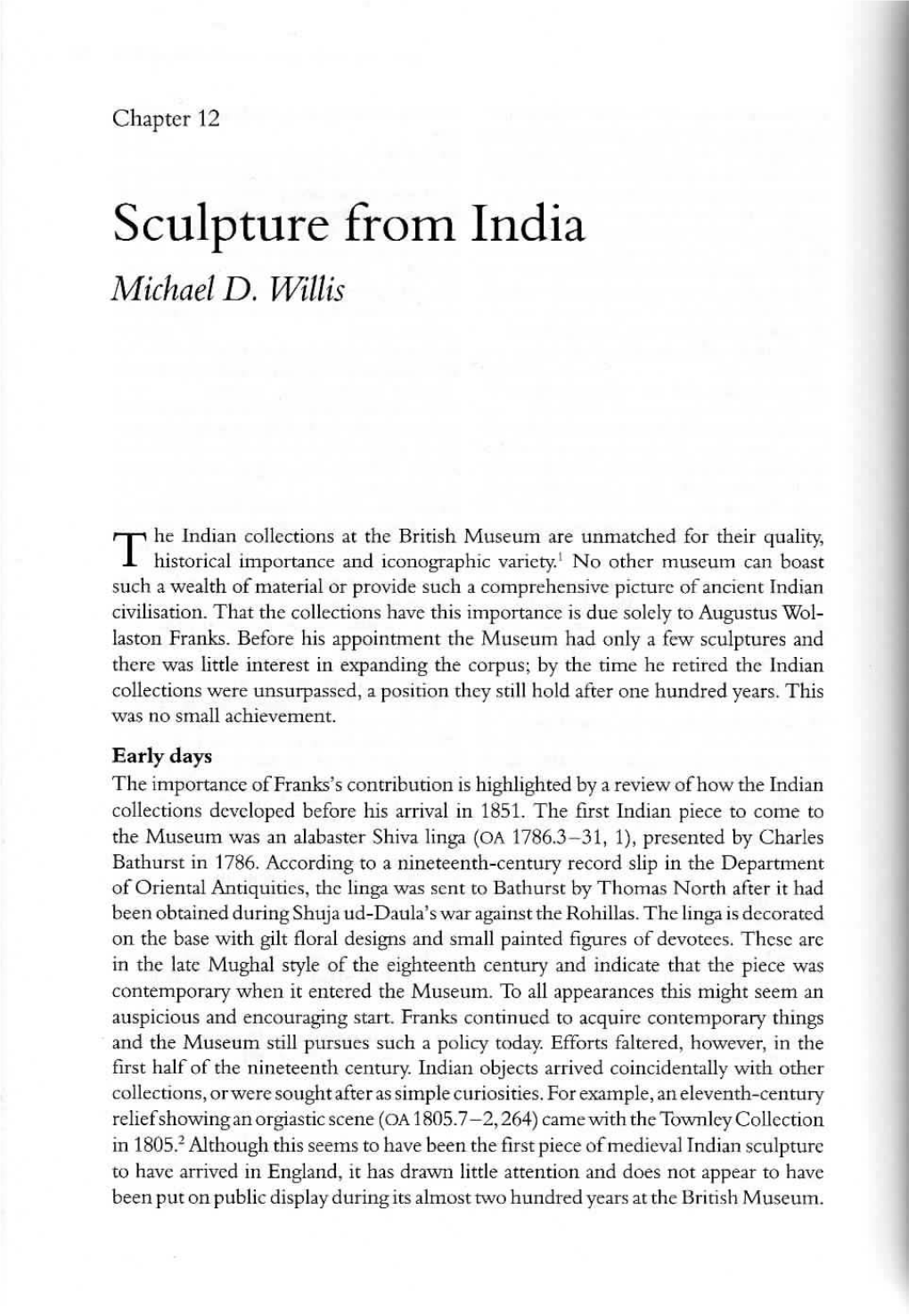 Sculpture from India Michael D