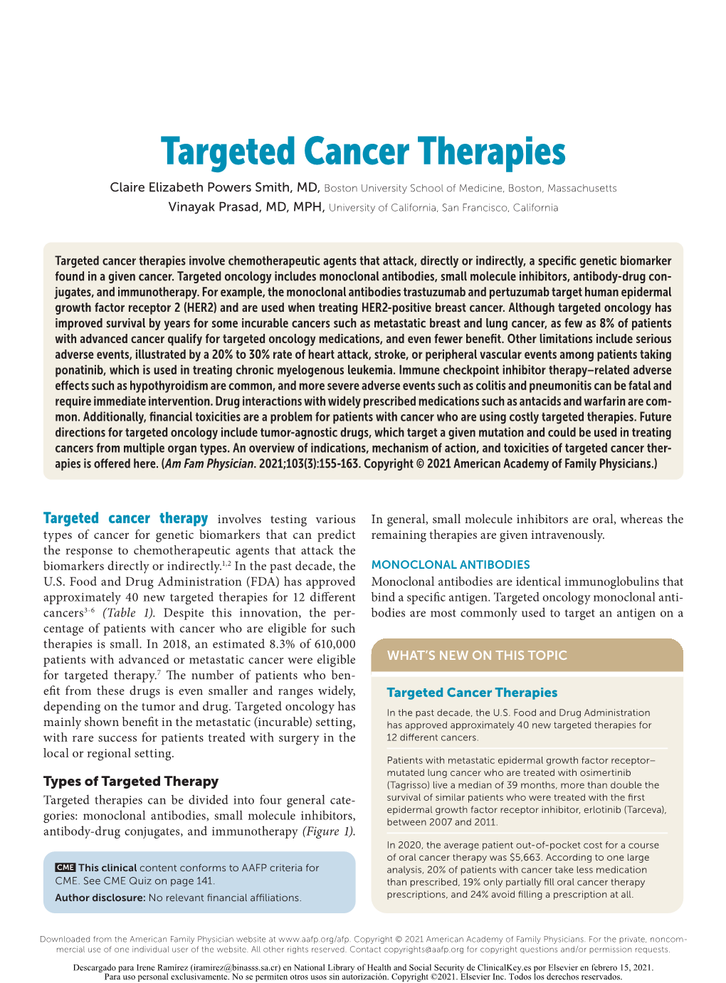 Targeted Cancer Therapies