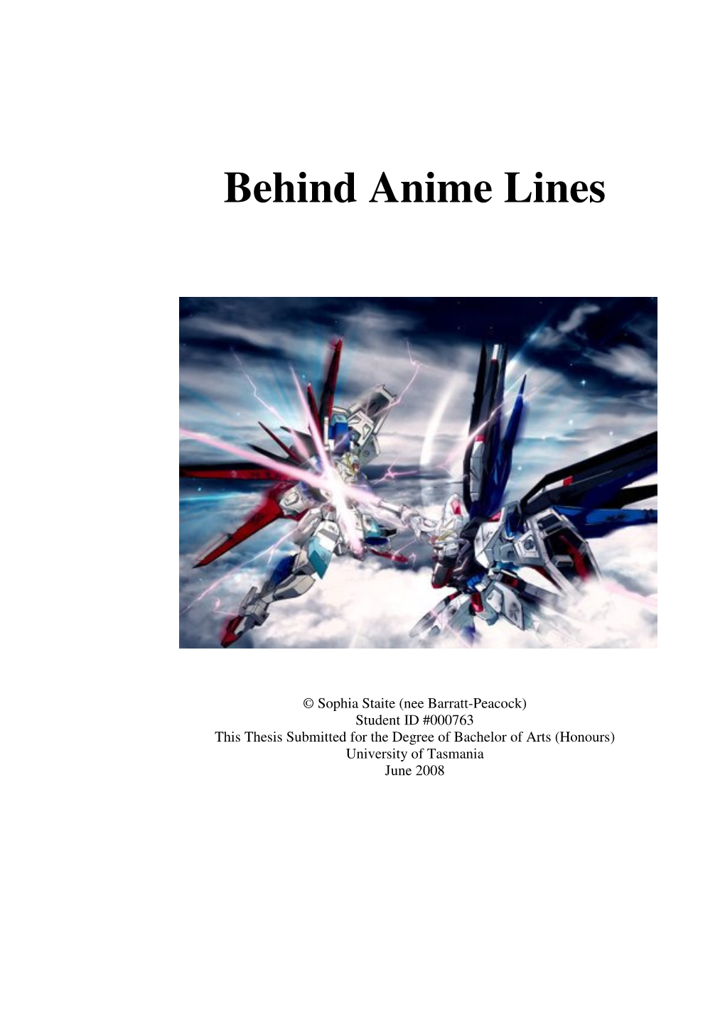 Behind Anime Lines