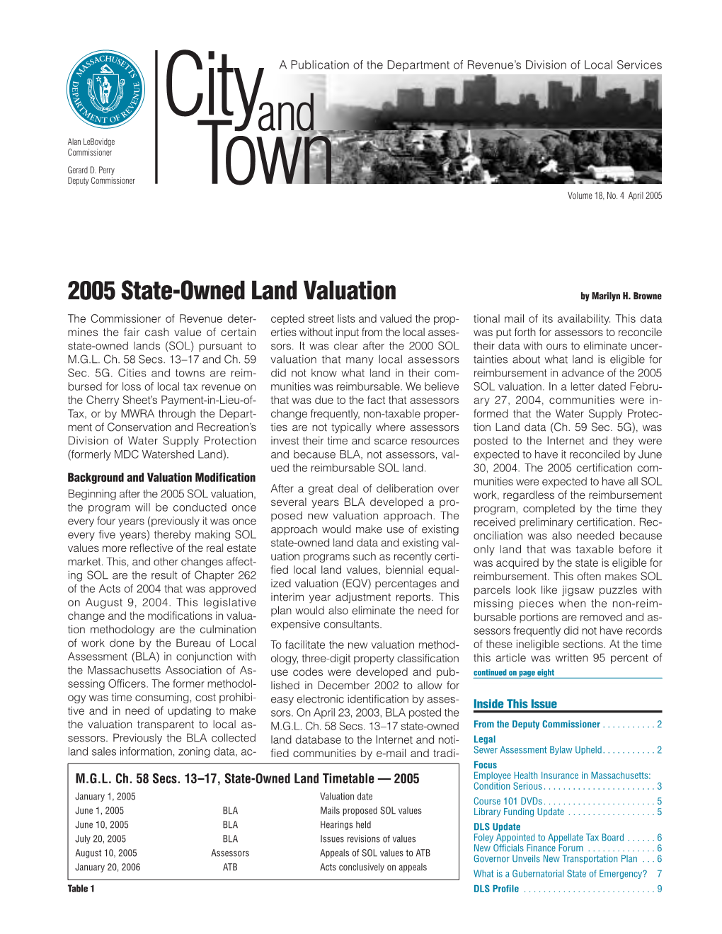 2005 State-Owned Land Valuation by Marilyn H