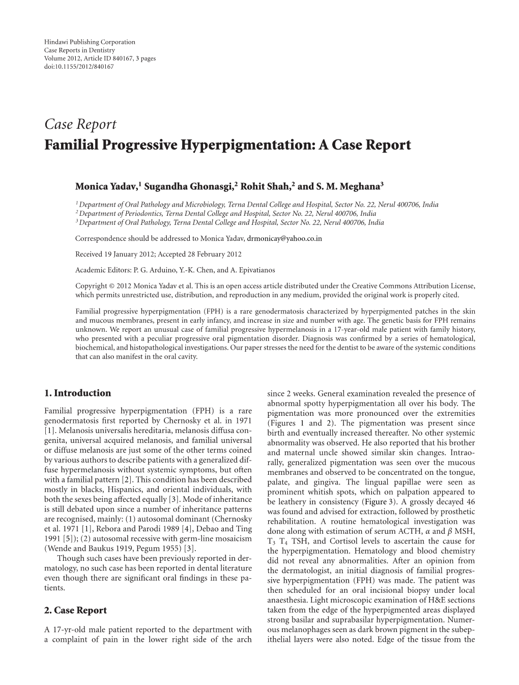 Familial Progressive Hyperpigmentation: a Case Report