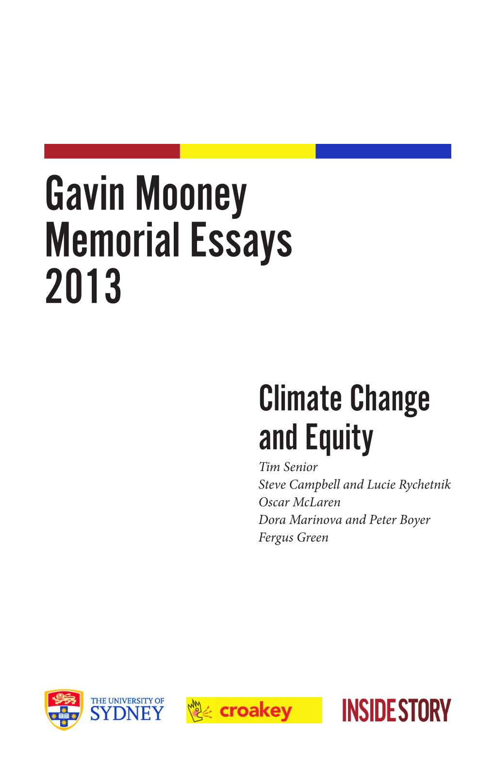 Gavin Mooney Memorial Essays 2013