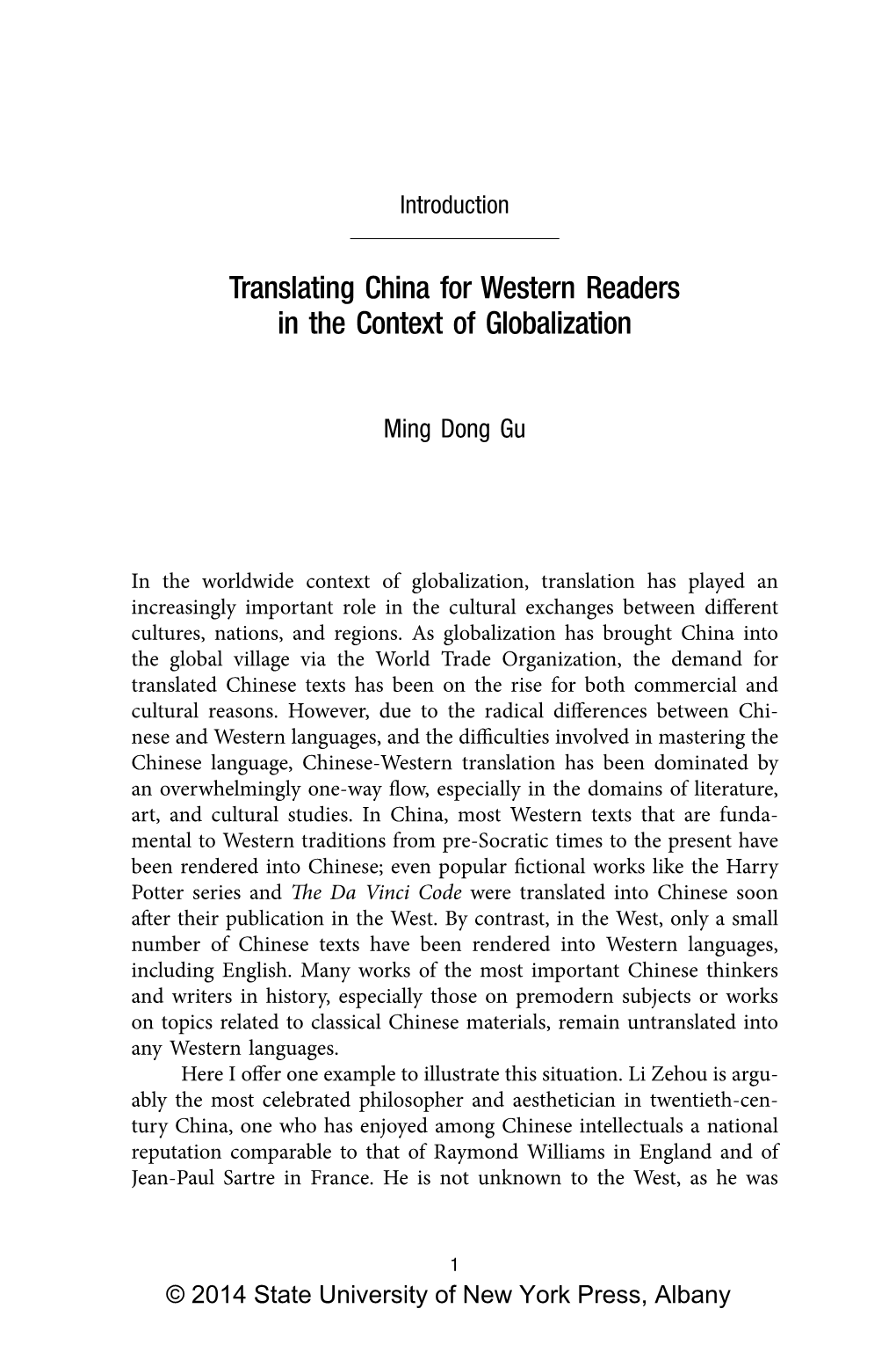 Translating China for Western Readers in the Context of Globalization