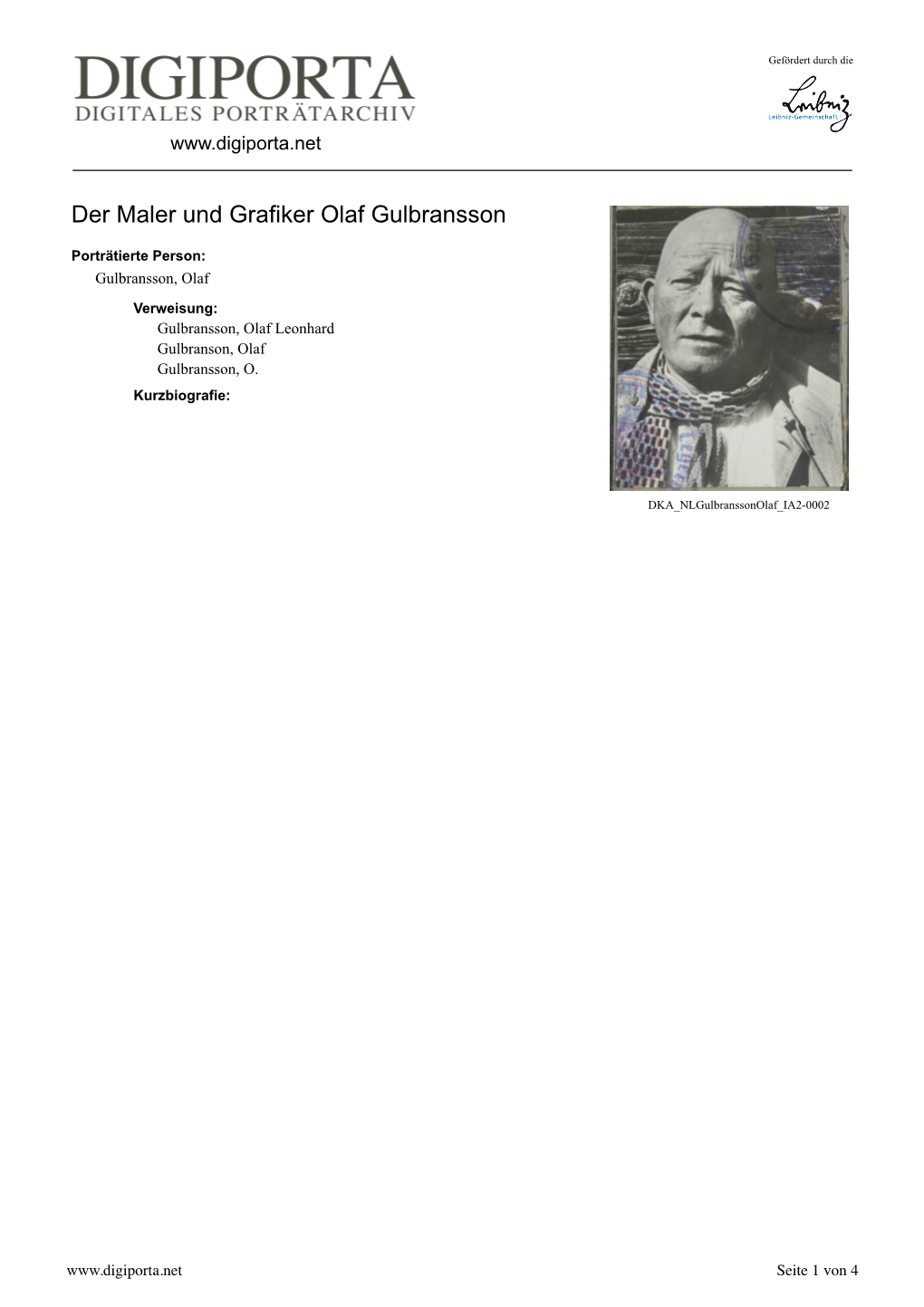 Der Maler Und Grafiker Olaf Gulbransson