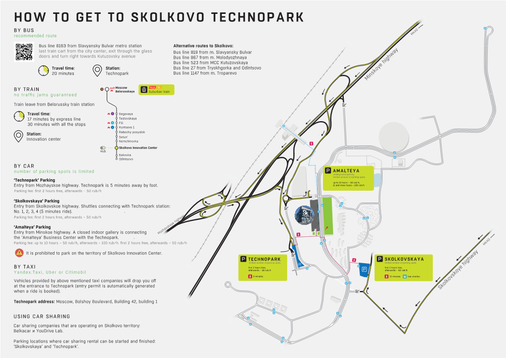 HOW to GET to SKOLKOVO TECHNOPARK by BUS Recommended Route MKAD