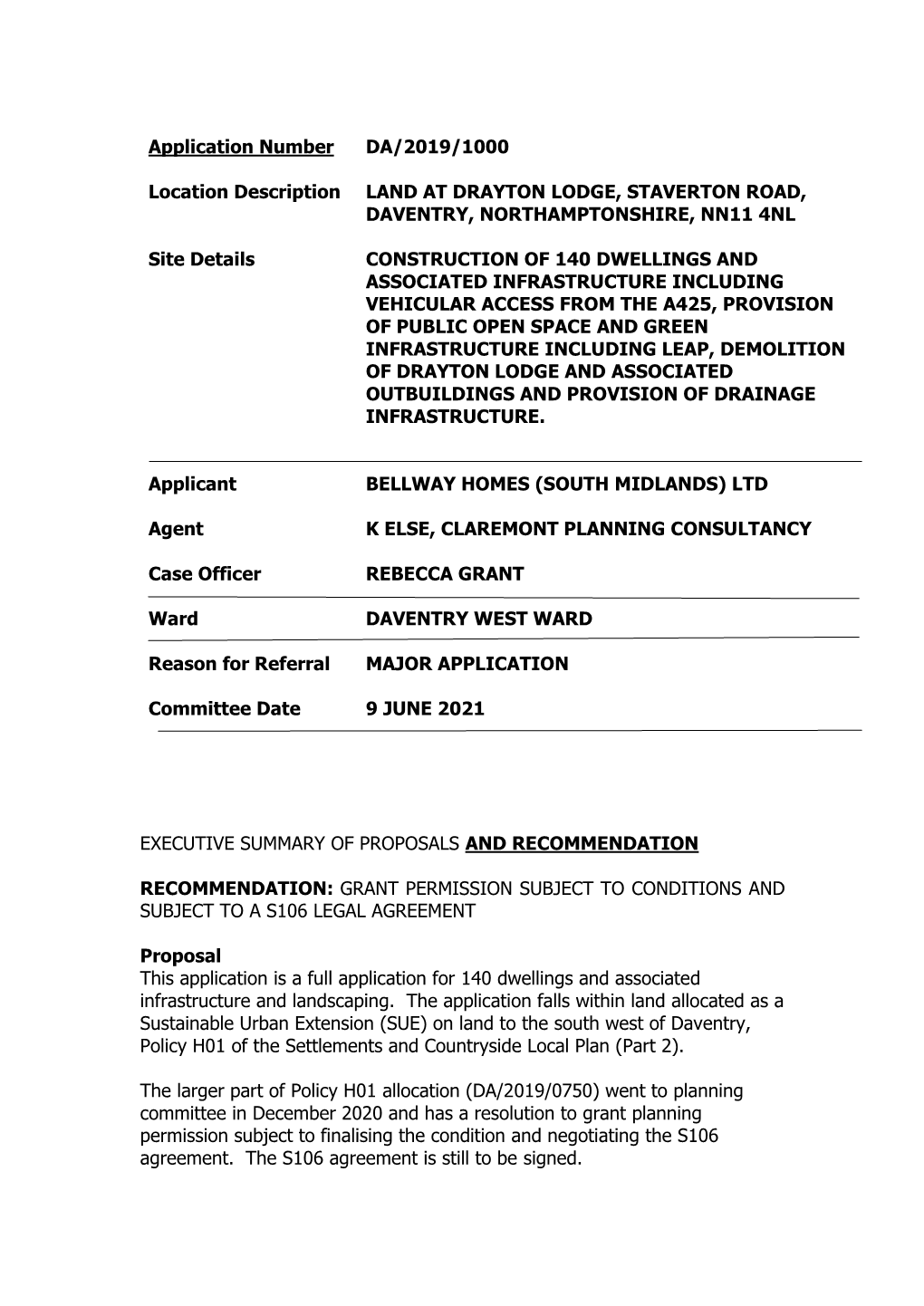 Planning Application DA-2019-1000 Daventry West.Pdf