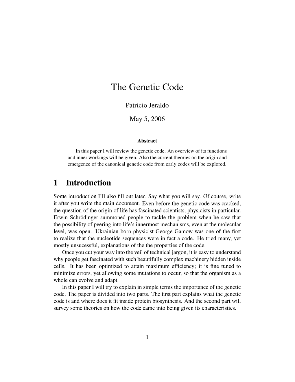 The Genetic Code