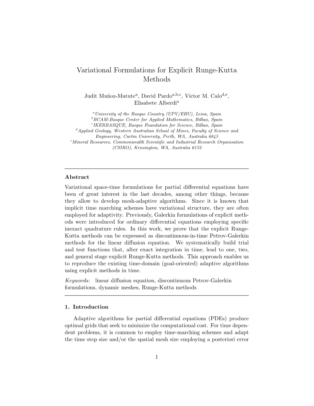 Variational Formulations for Explicit Runge-Kutta Methods
