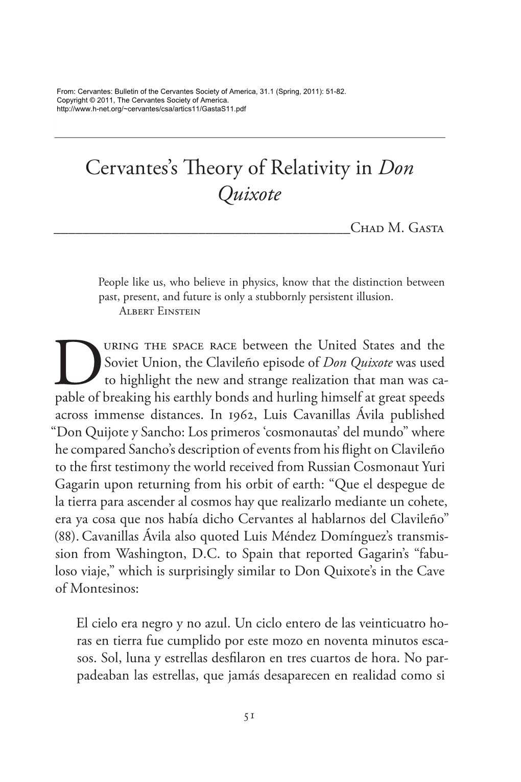 Cervantes's Theory of Relativity in Don Quixote