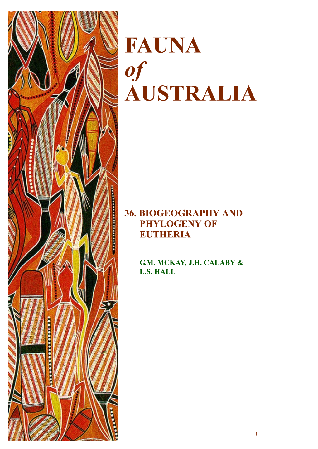 Biogeography and Phylogeny of the Eutheria