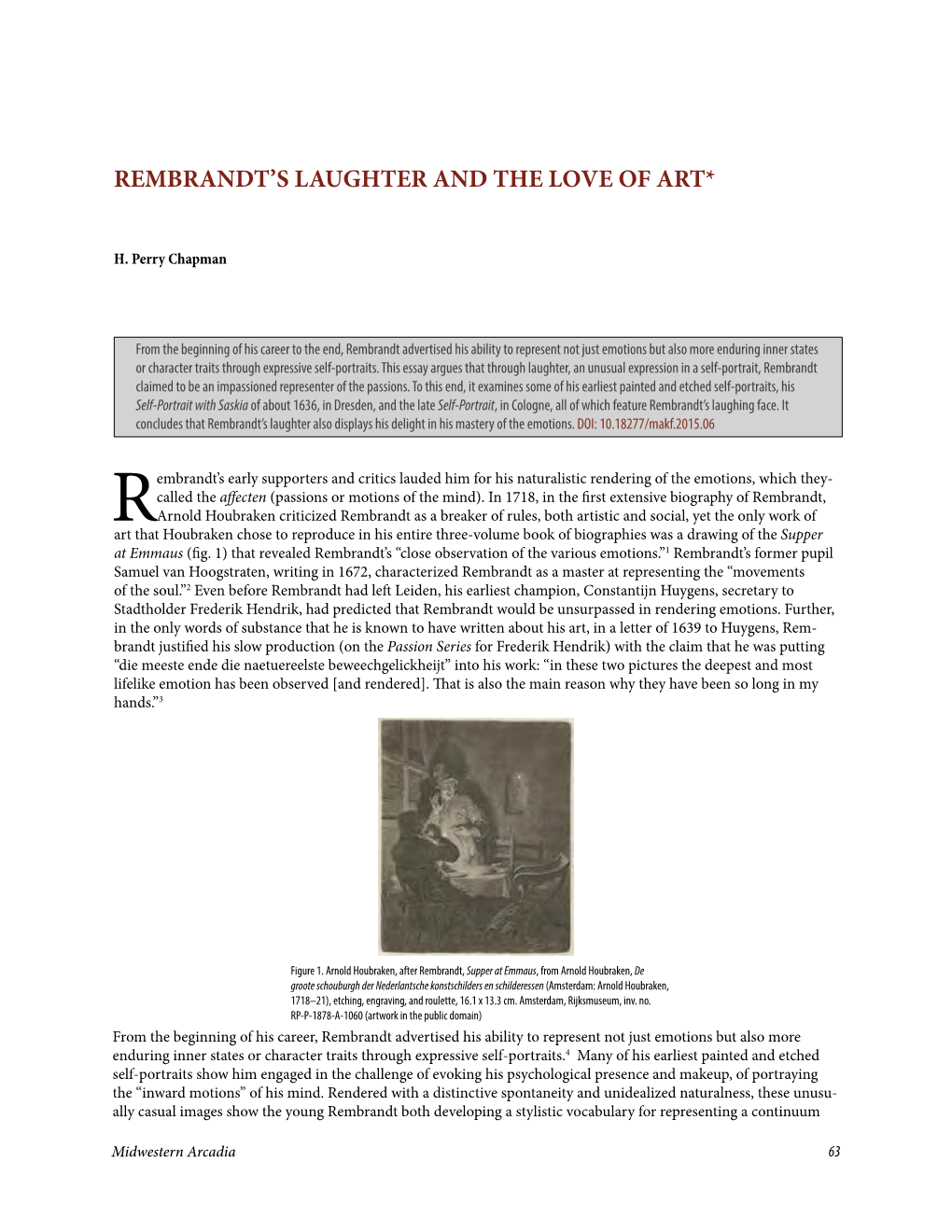 Rembrandt's Laughter and the Love of Art*