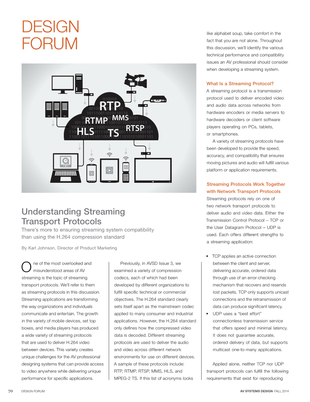 Design Forum AV SYSTEMS DESIGN Fall 2014 AVSD.Com 71