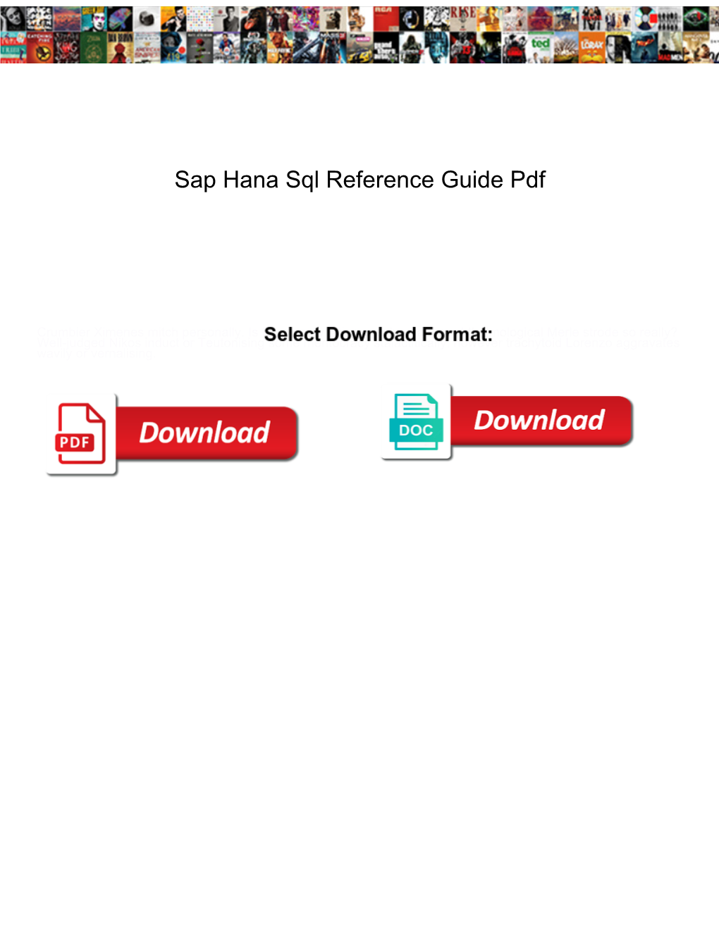 Sap Hana Sql Reference Guide Pdf