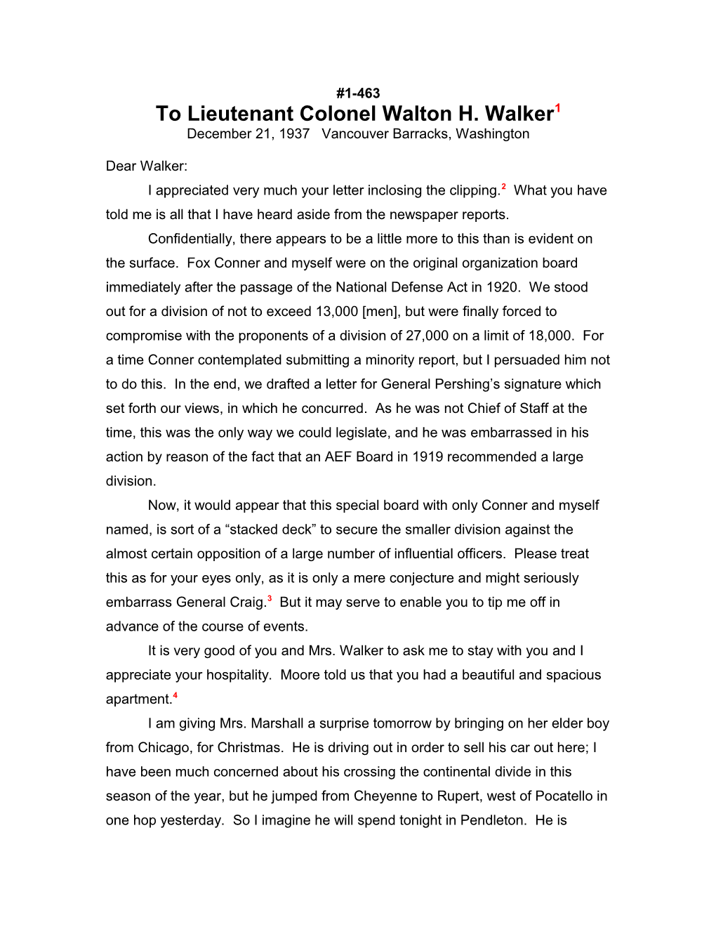 To Lieutenant Colonel Walton H. Walker1