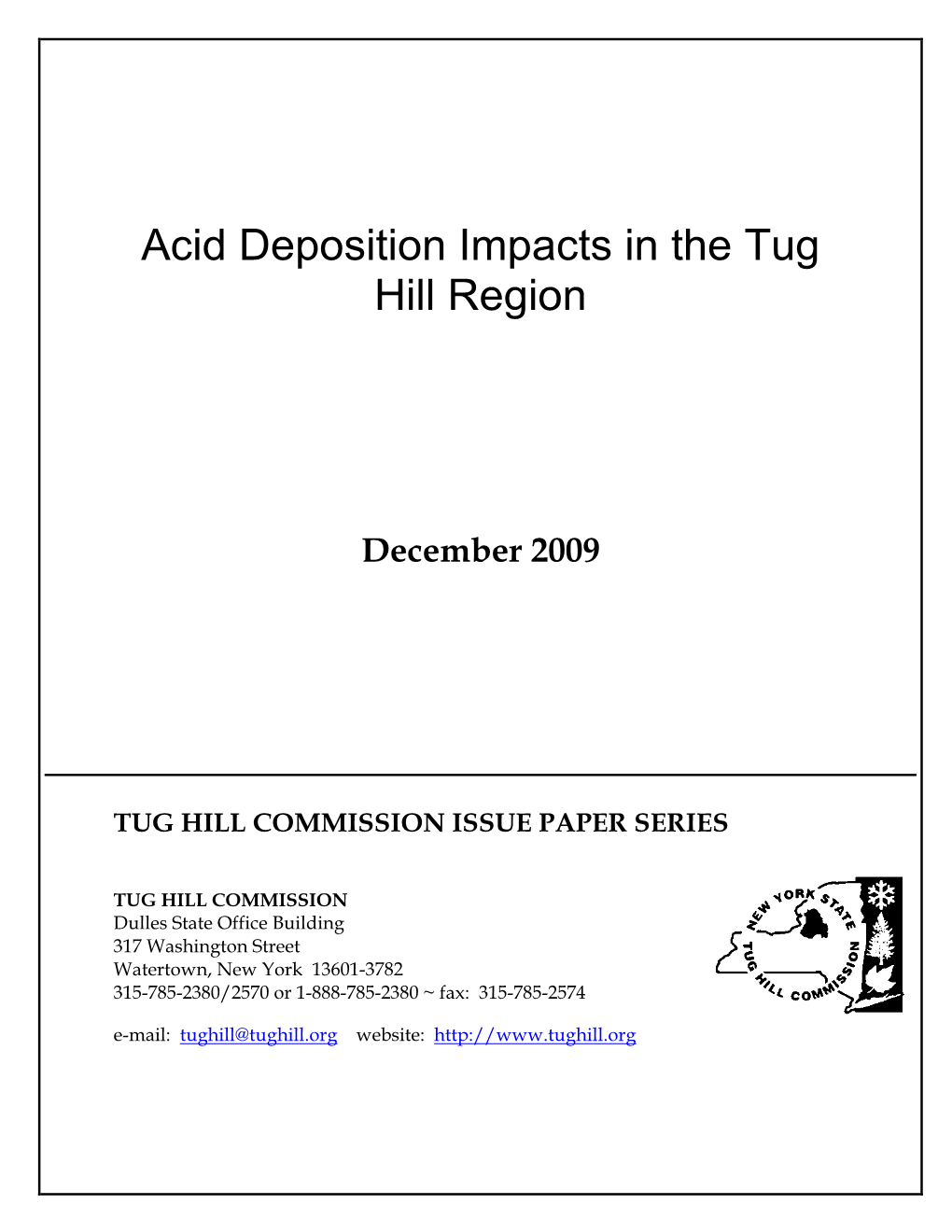 Air Pollution Impacts in the Tug Hill Region