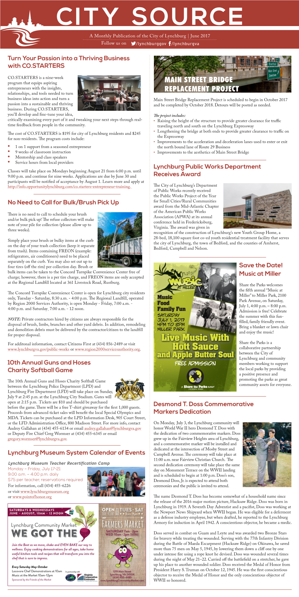 CITY SOURCE a Monthly Publication of the City of Lynchburg | June 2017 Follow Us On