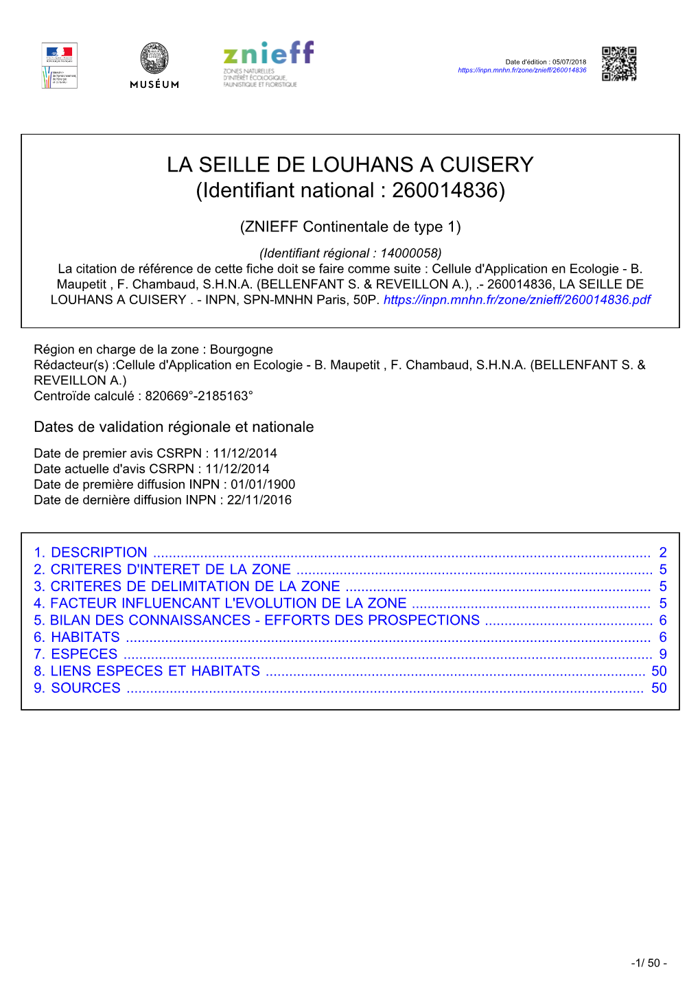 LA SEILLE DE LOUHANS a CUISERY (Identifiant National : 260014836)