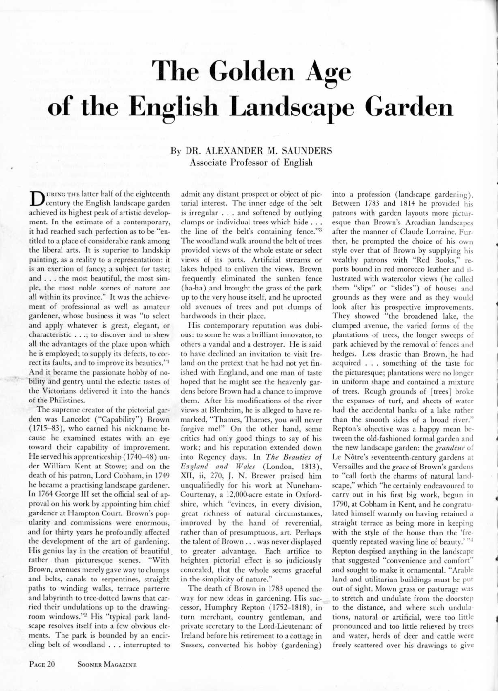 The Golden Age of the English Landscape Garden