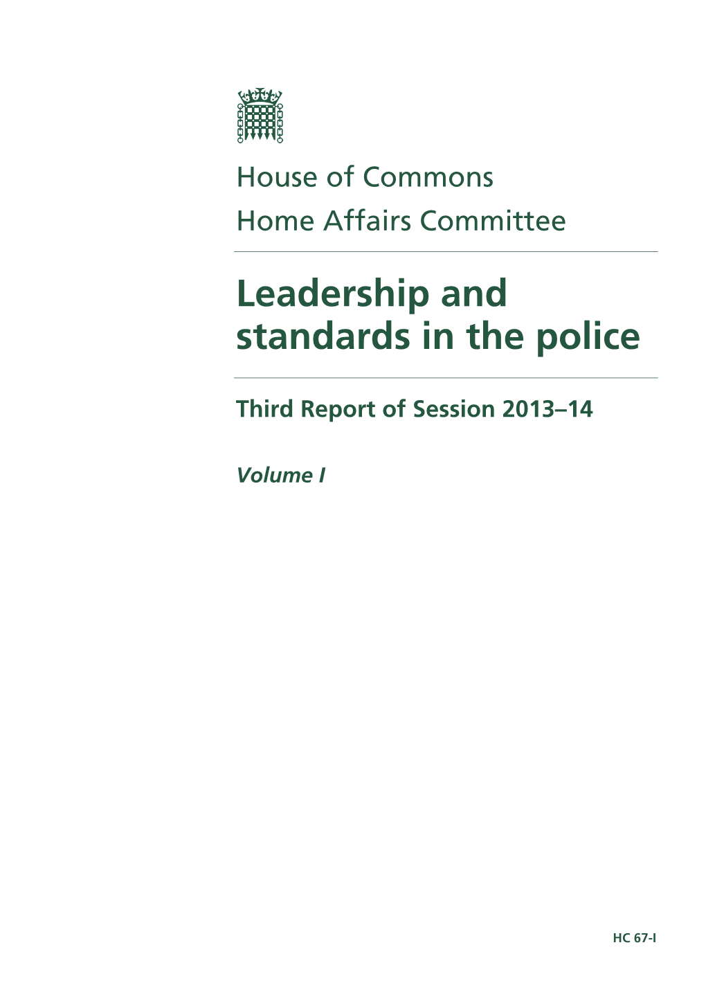 Report: Leadership and Standards in the Police