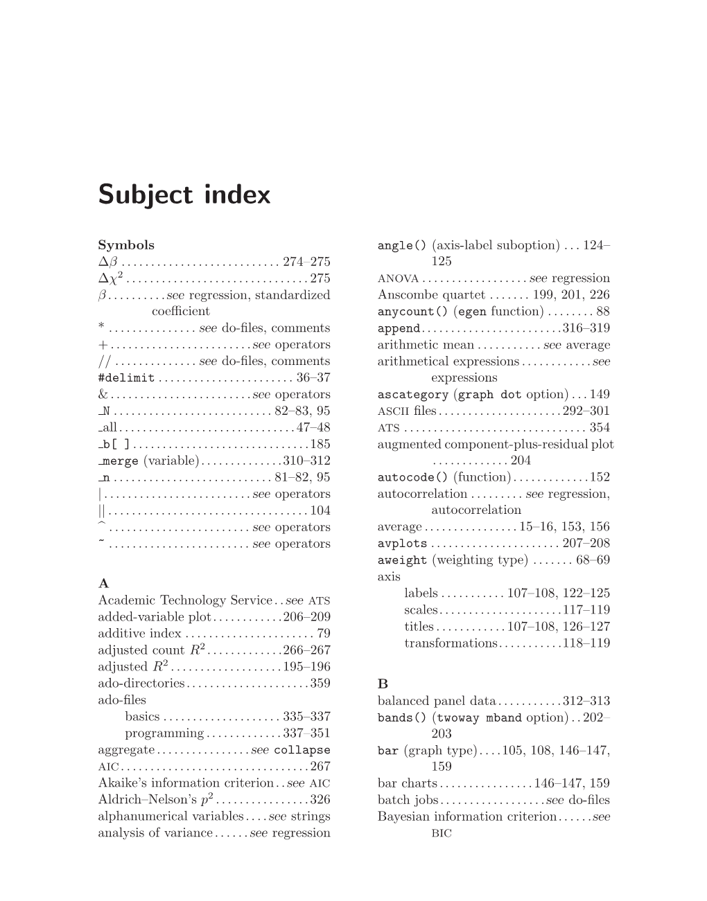 Subject Index