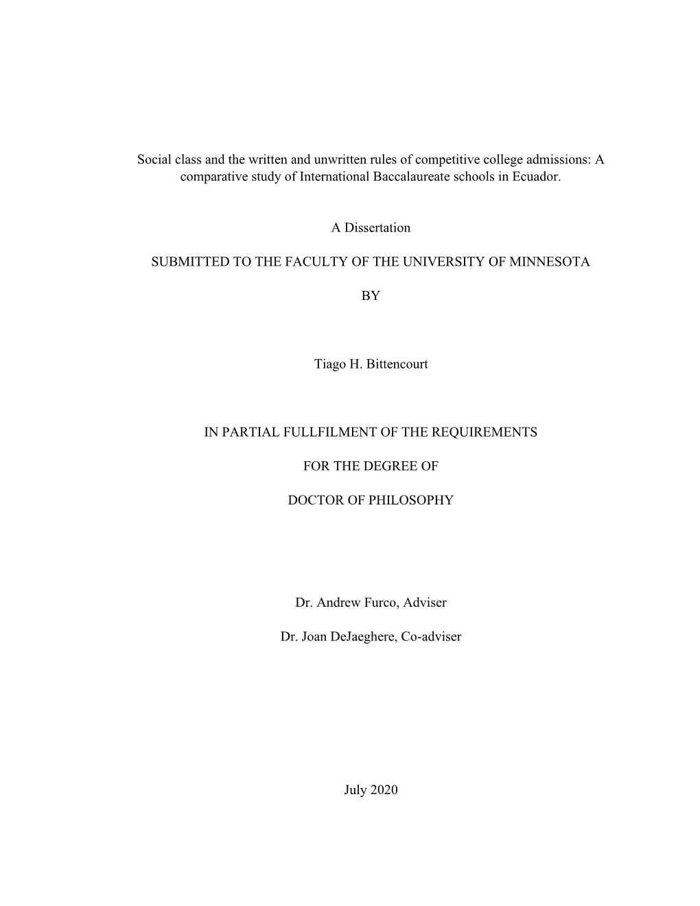 Social Class and the Written and Unwritten Rules of Competitive College Admissions: a Comparative Study of International Baccalaureate Schools in Ecuador