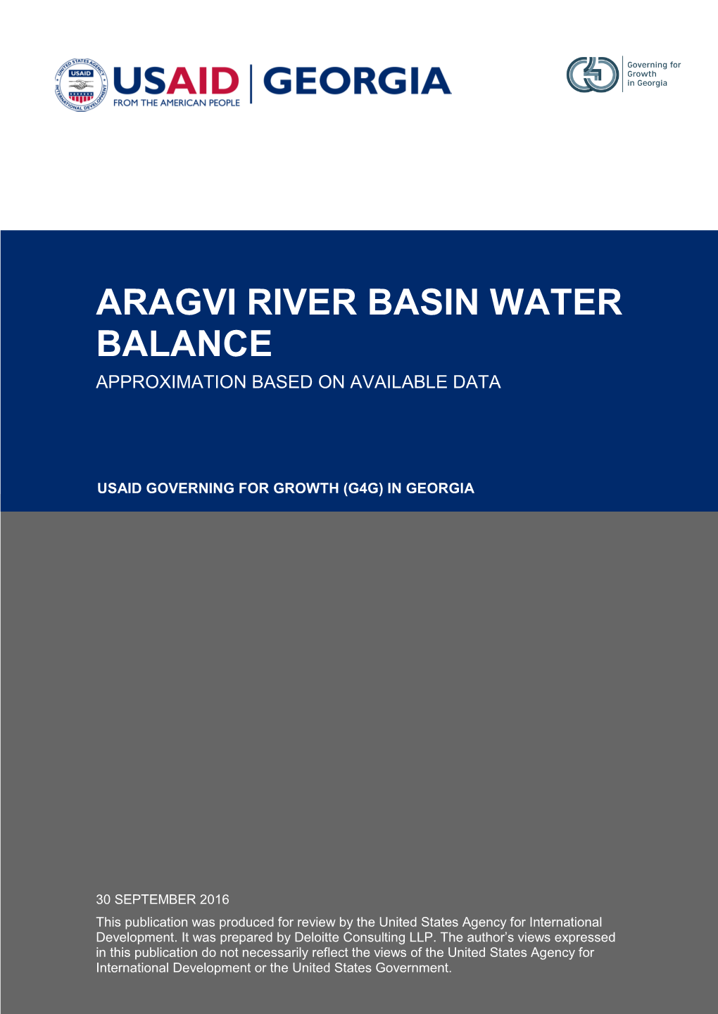 Aragvi River Basin Water Balance Approximation Based on Available Data