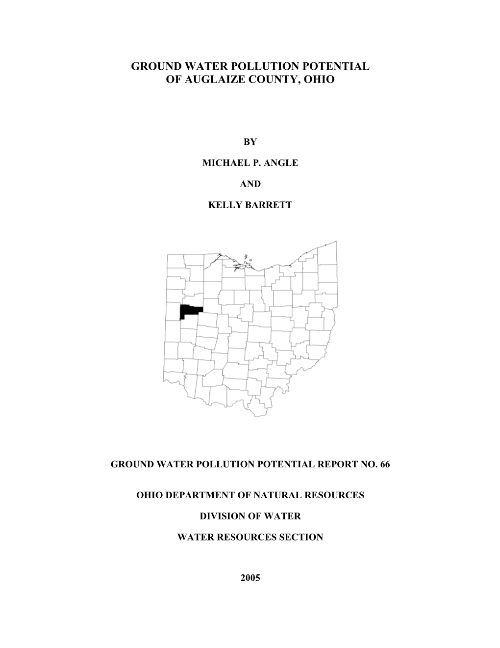 Ground Water Pollution Potential of Auglaize County, Ohio