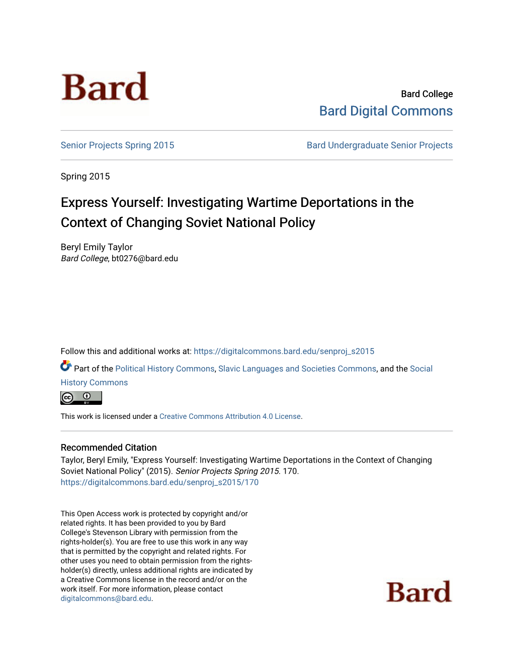 Investigating Wartime Deportations in the Context of Changing Soviet National Policy