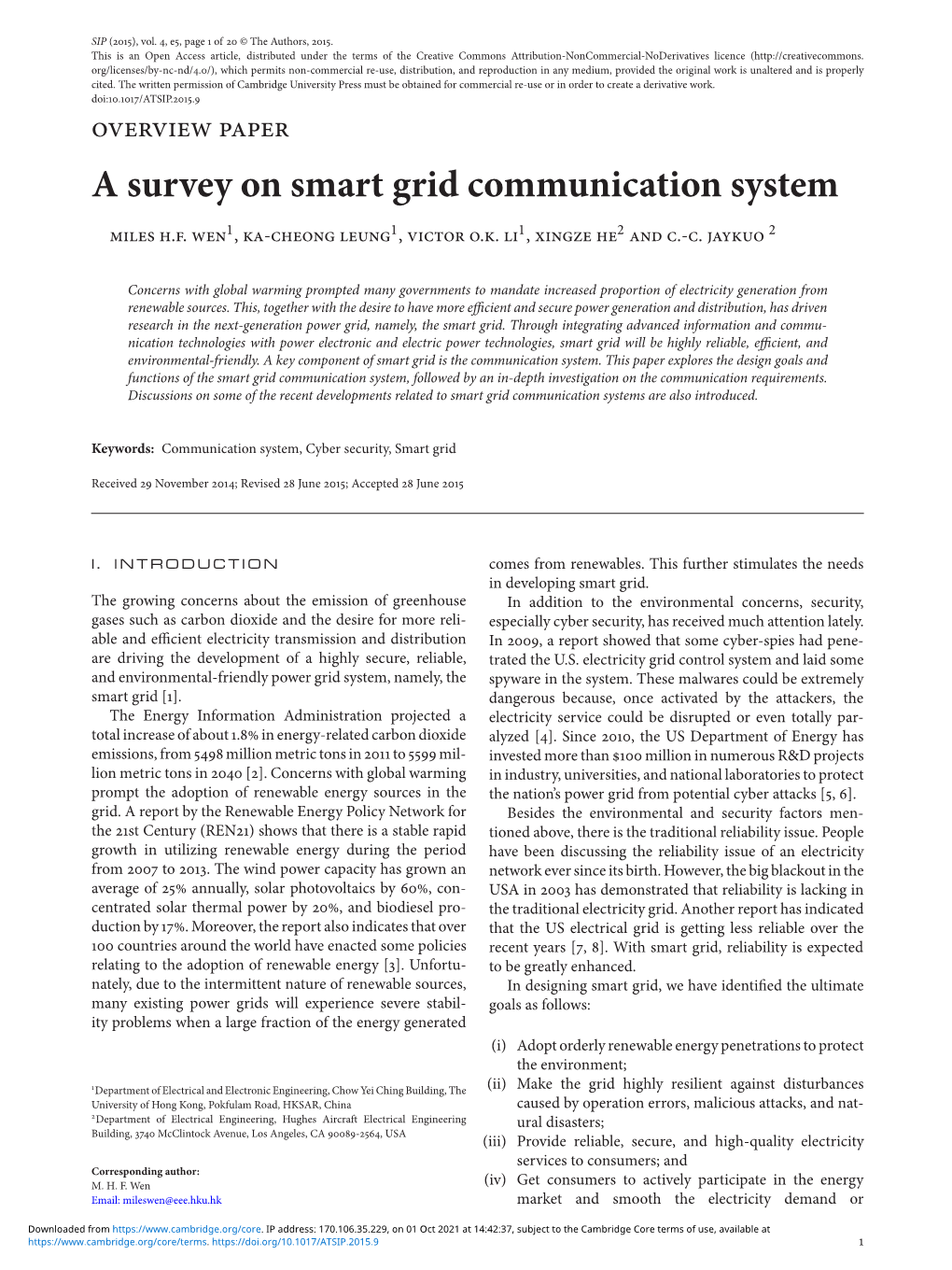 A Survey on Smart Grid Communication System