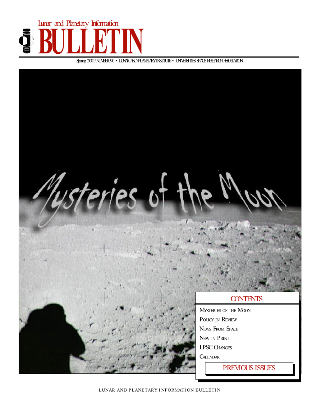 Issue #90 of Lunar and Planetary Information Bulletin