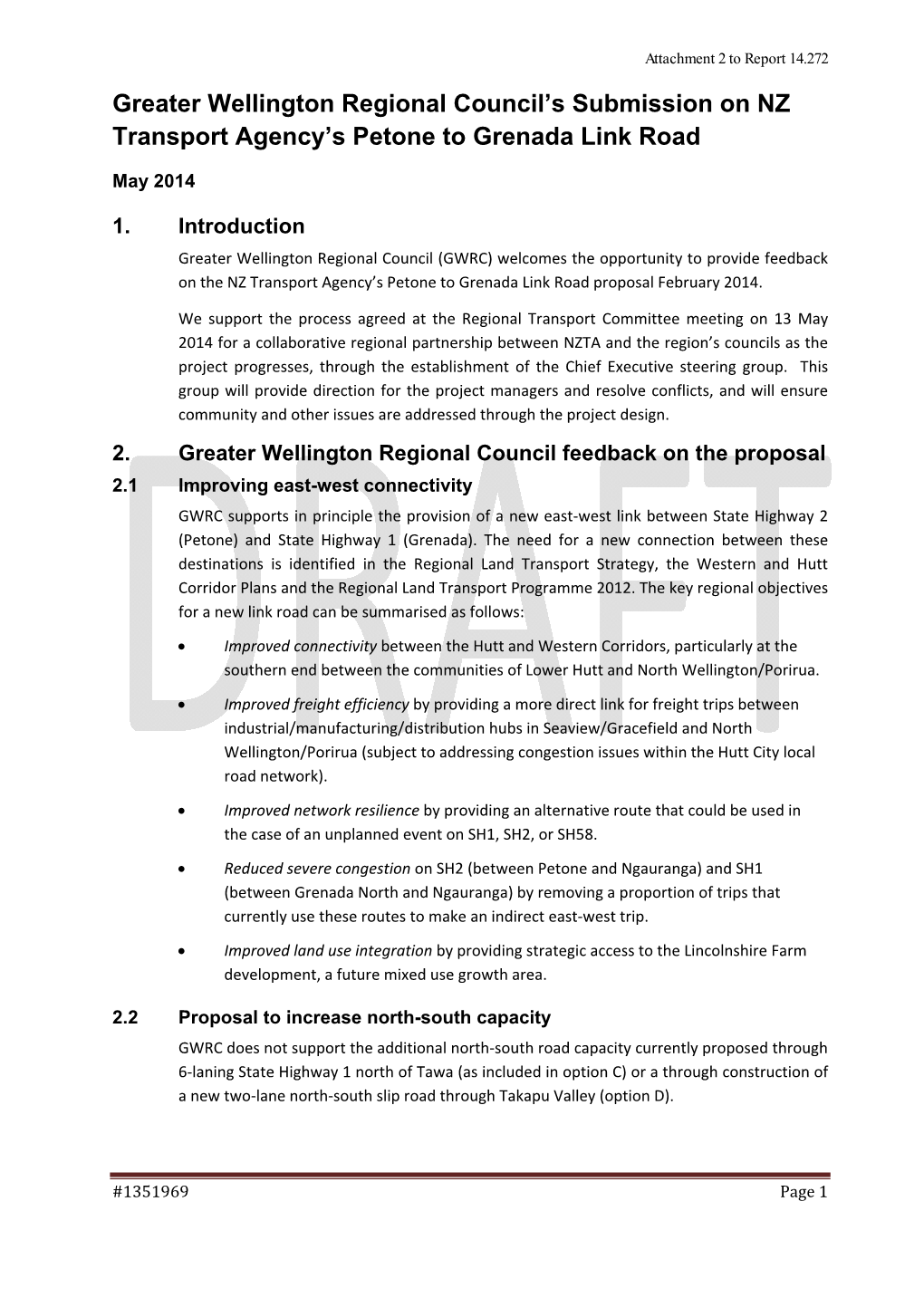 Greater Wellington Regional Council's Submission on NZ Transport