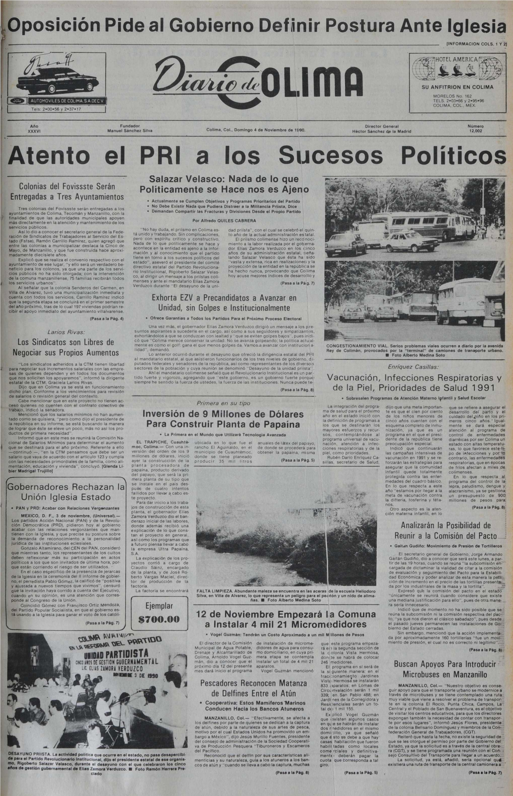 Atento El PRI a Los Sucesos Políticos Salazar Velasco : Nada De Lo Que Colonias Del Fovissste Serán Políticamente Se Hace Nos Es Ajeno