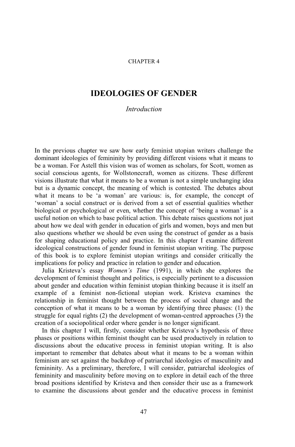 Ideologies of Gender