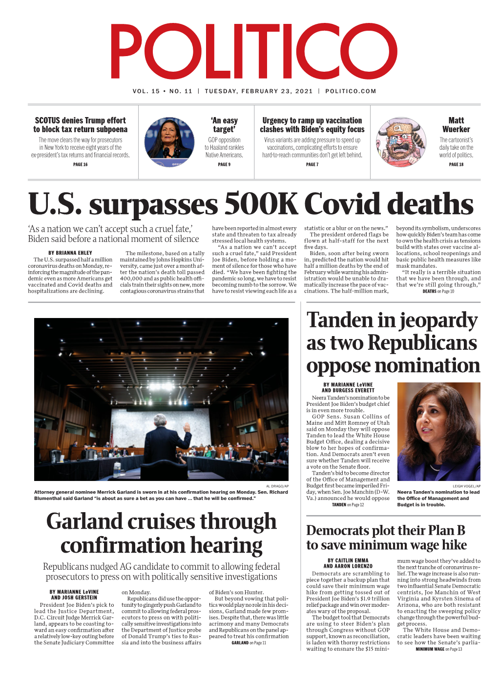 U.S. Surpasses 500K Covid Deaths