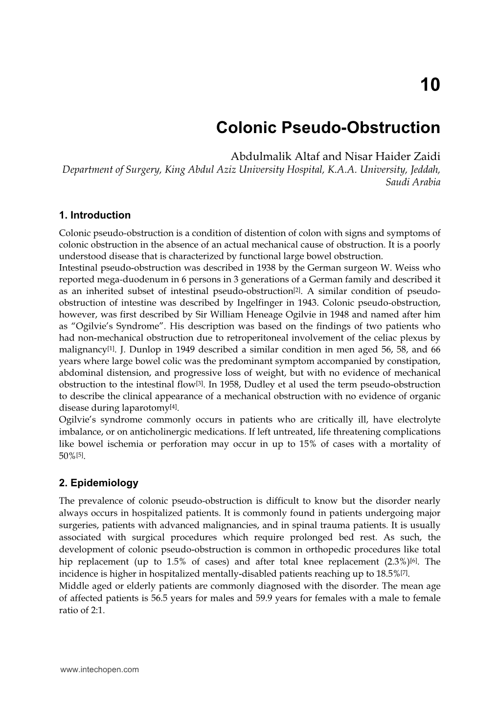 Colonic Pseudo-Obstruction