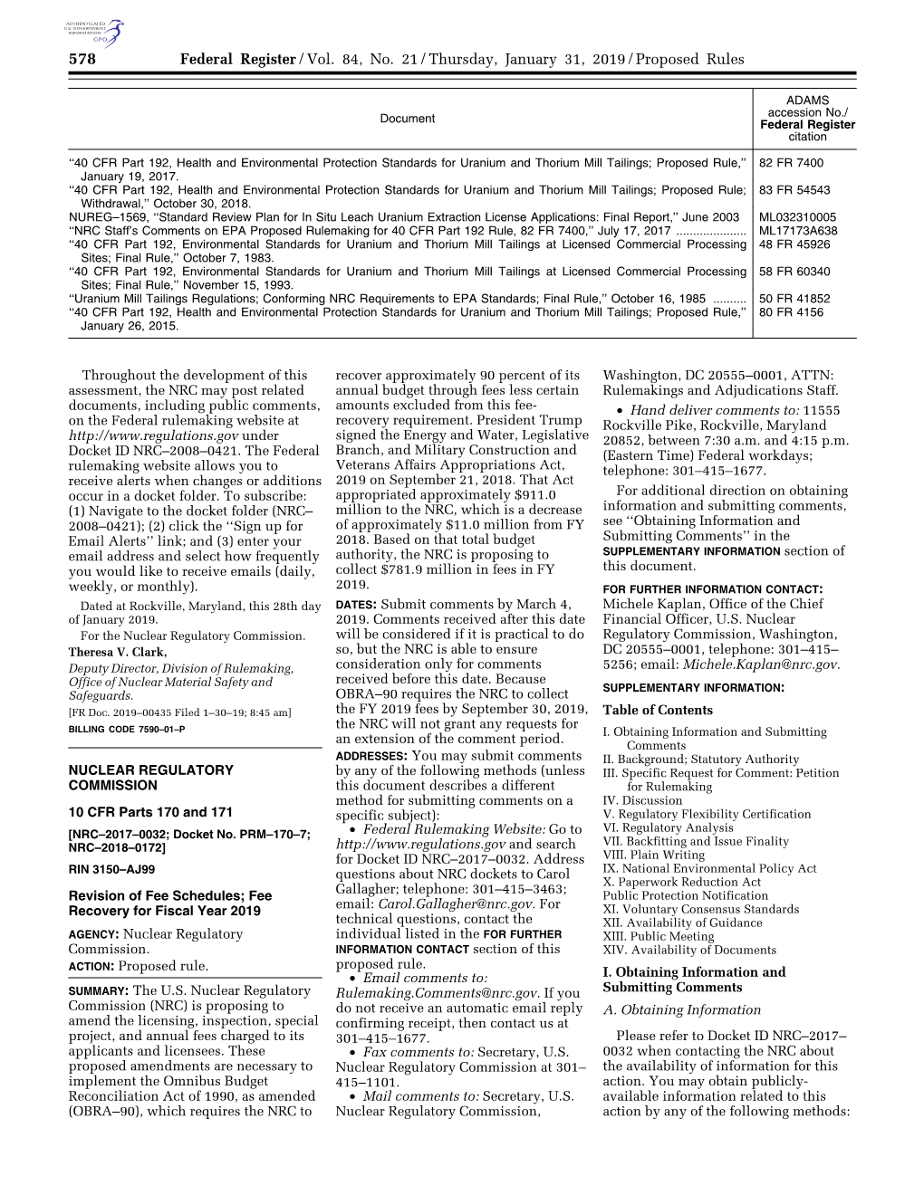 Federal Register/Vol. 84, No. 21/Thursday, January 31, 2019