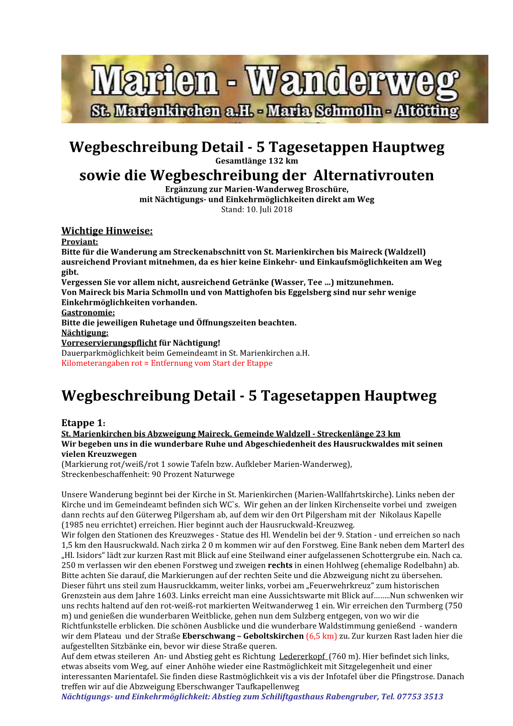 Wegbeschreibung Hauptroute 10.7.2018.Pdf