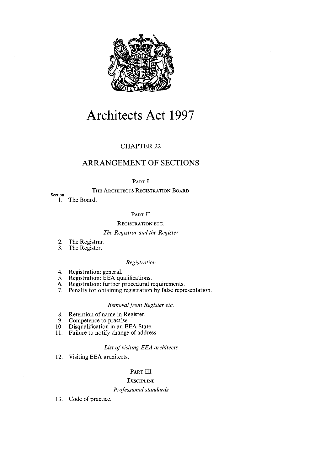 Architects Act 1997