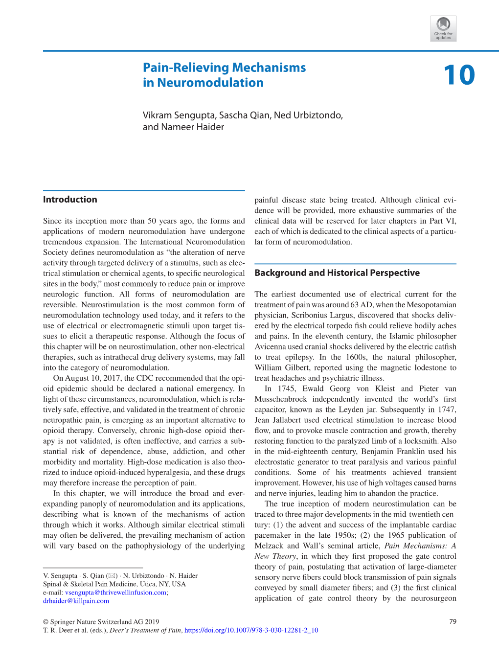 Pain-Relieving Mechanisms in Neuromodulation 10