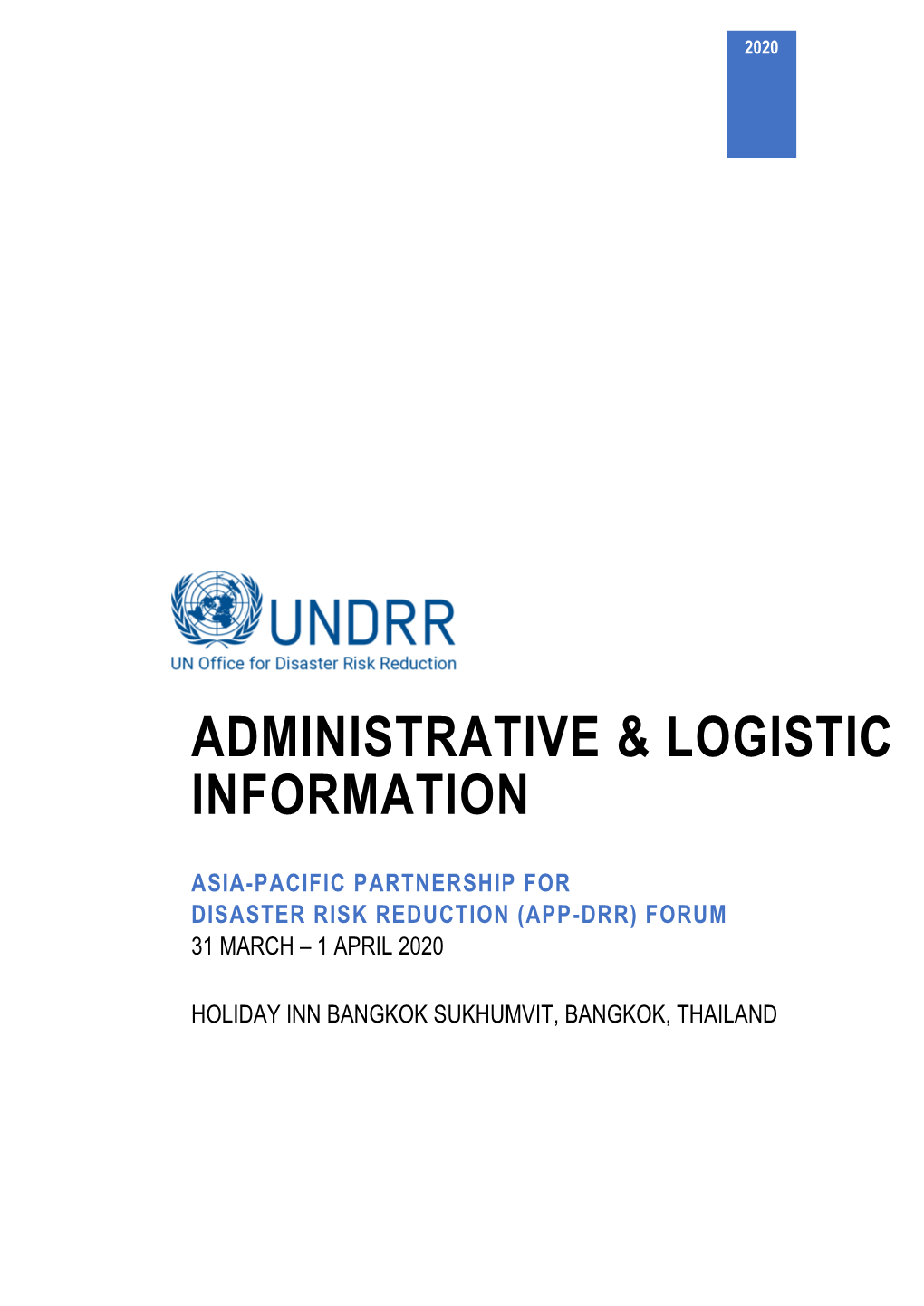 Administrative Information, Registration and Travel Arrangements, Please Contact the Following Staff in the UNDRR Regional Office for Asia and the Pacific