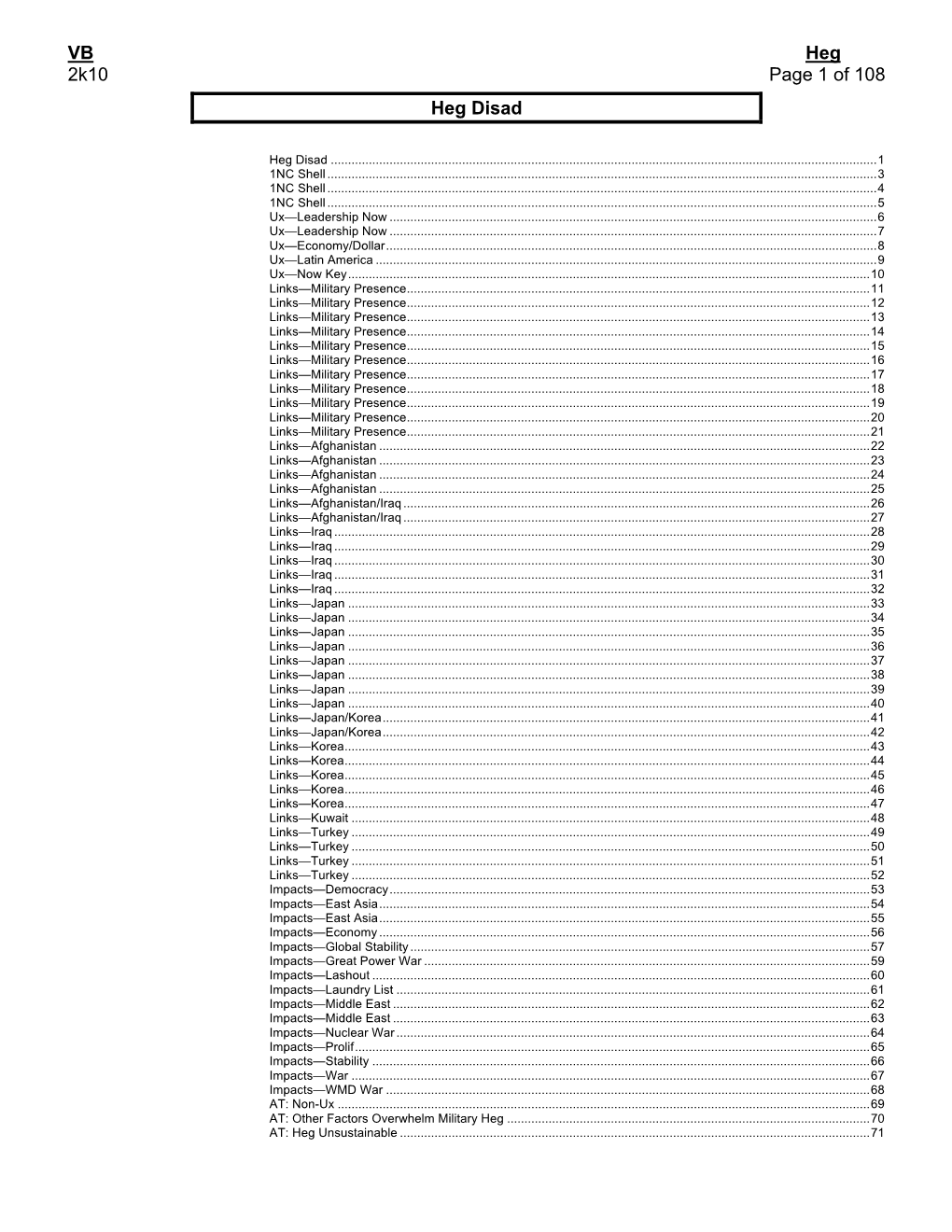 VB Heg 2K10 Page 1 of 108 Heg Disad