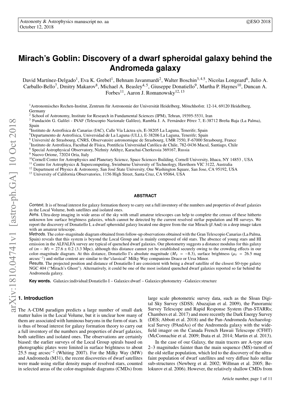 Mirach's Goblin: Discovery of a Dwarf Spheroidal Galaxy Behind