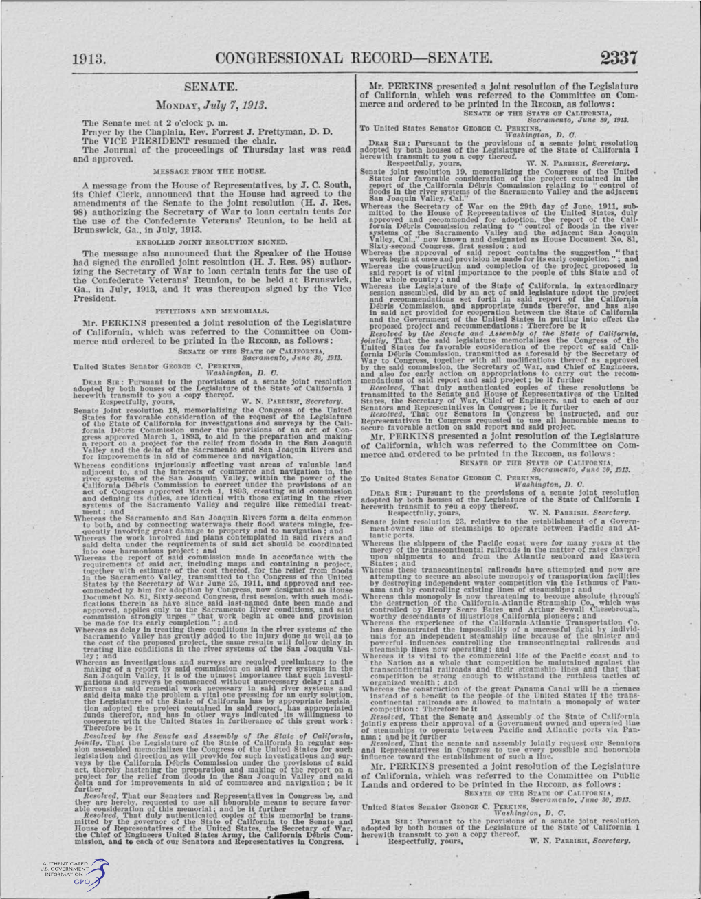 Congressional Record-Senate. 2337