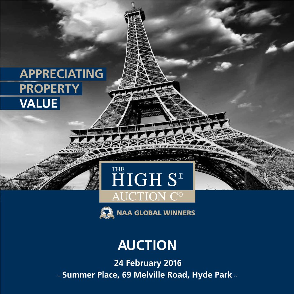 AUCTION 24 February 2016 Summer Place, 69 Melville Road, Hyde Park HIGH STREET TV