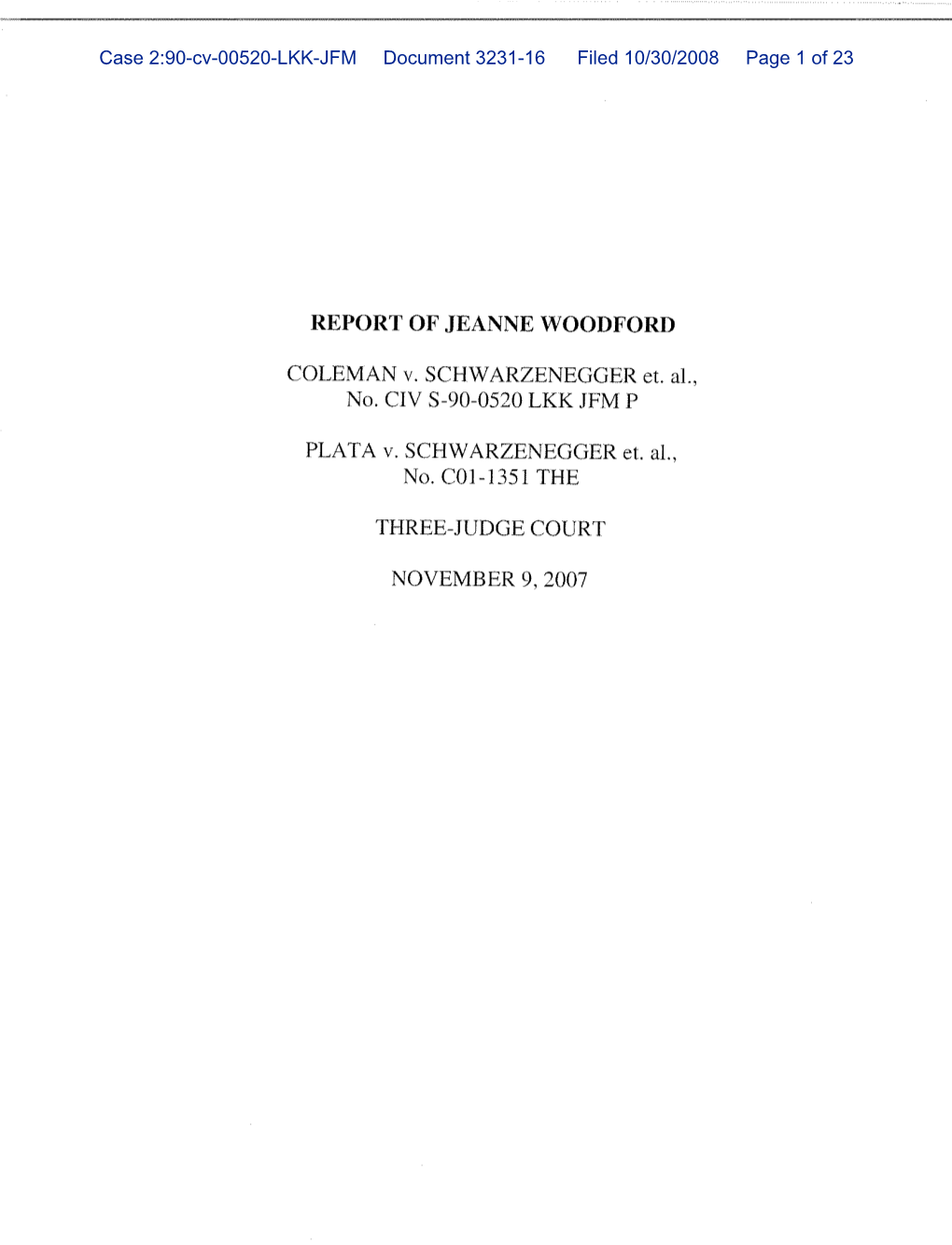 Nov. 2008 Report, Coleman DE 3231-16/Plata DE 1714-16