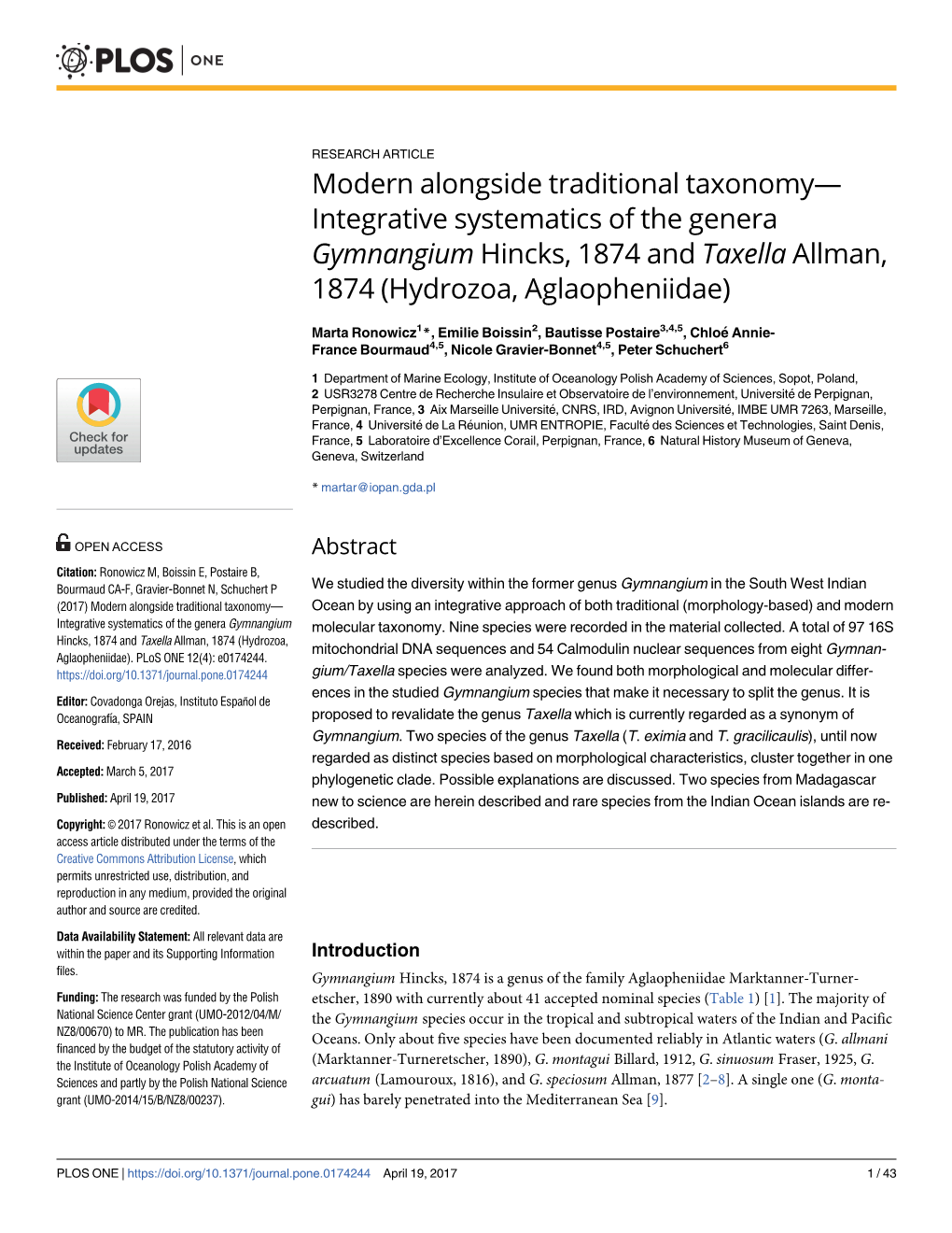 Modern Alongside Traditional Taxonomy