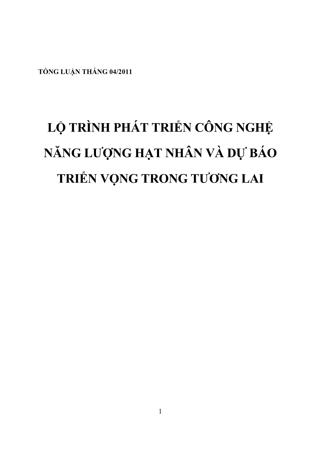 Tổng Luận: Năng Lượng Hạt Nhân